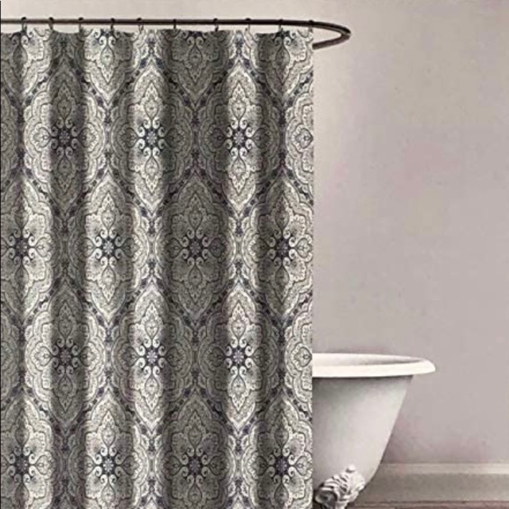 Envogue Classical Medallion Pattern in Blue,Yellow,Taupe, & Gray on White